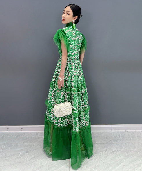 Mesh Sleeve Dress